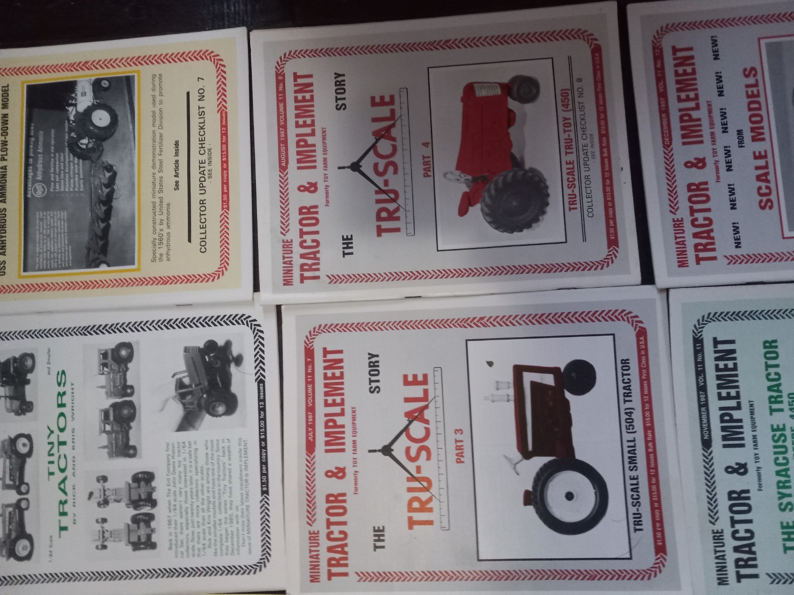 Vintage Miniature Tractor & Implement Magazine Lot Of 12 January to December 87