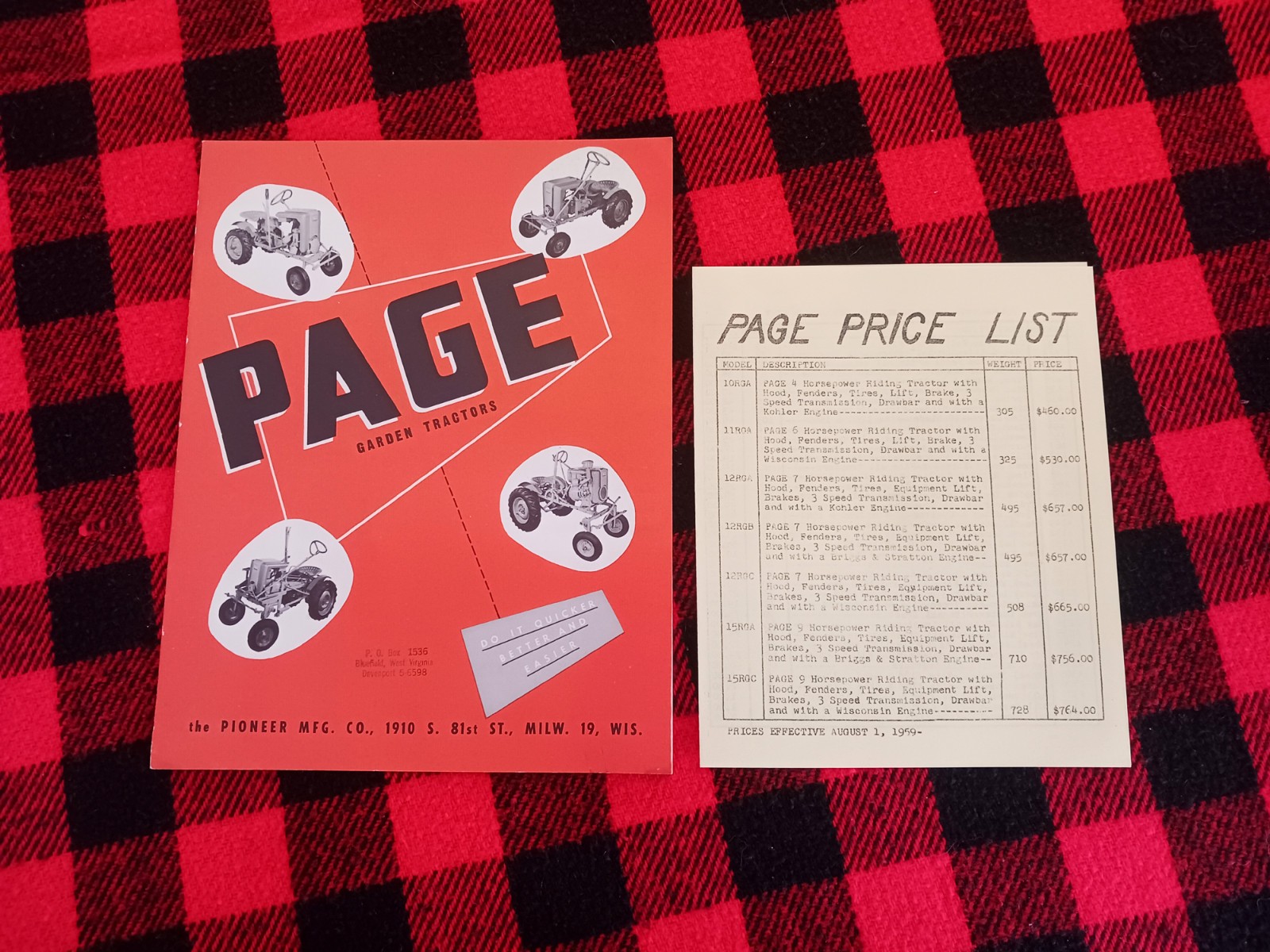 1960 Page Garden Tractor Catalog Milwaukee Dairy Farm Brochure Flyer