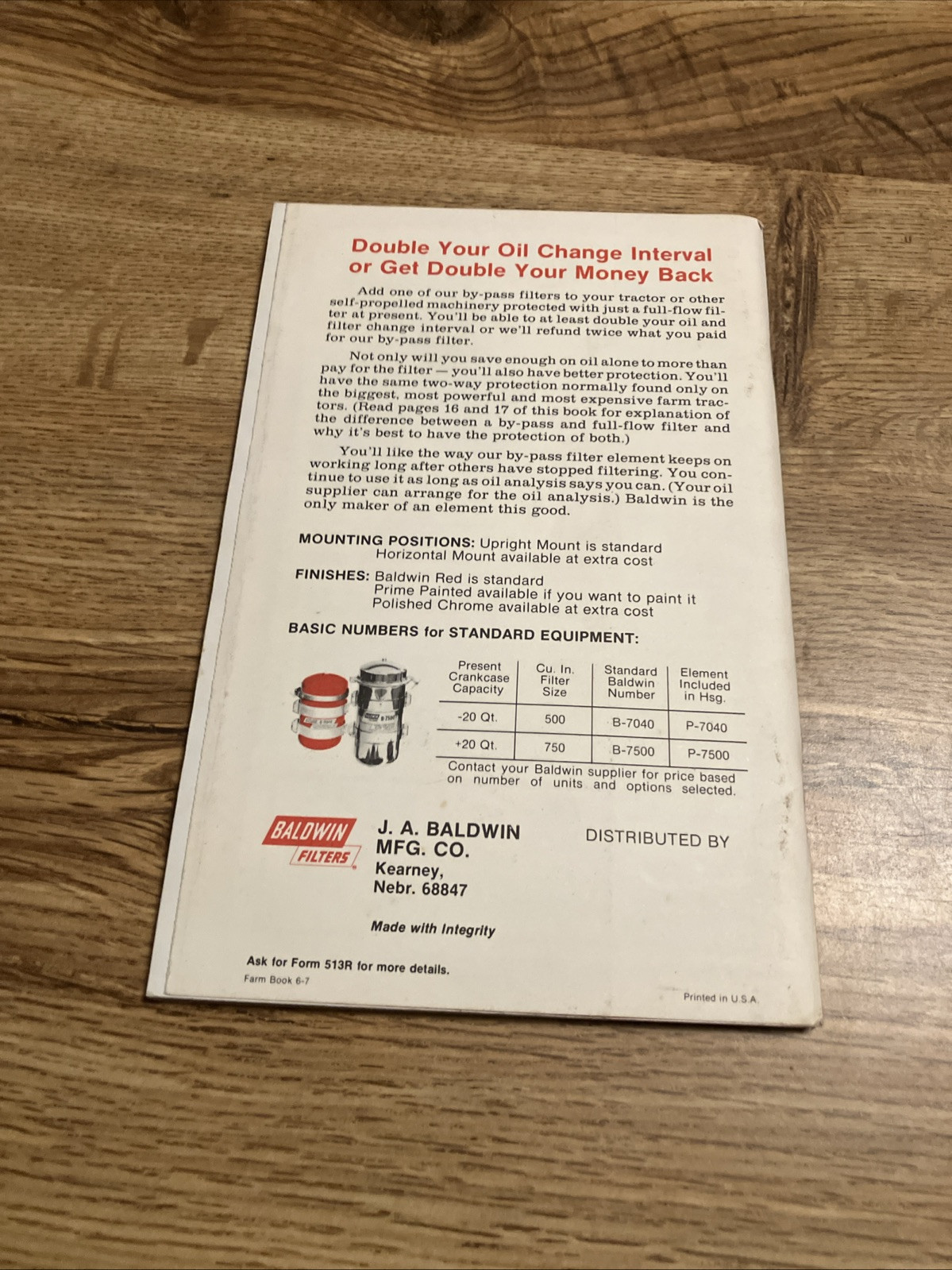 1976 Baldwin Filters Fitment Guide Applications Tractor Farm Equipment
