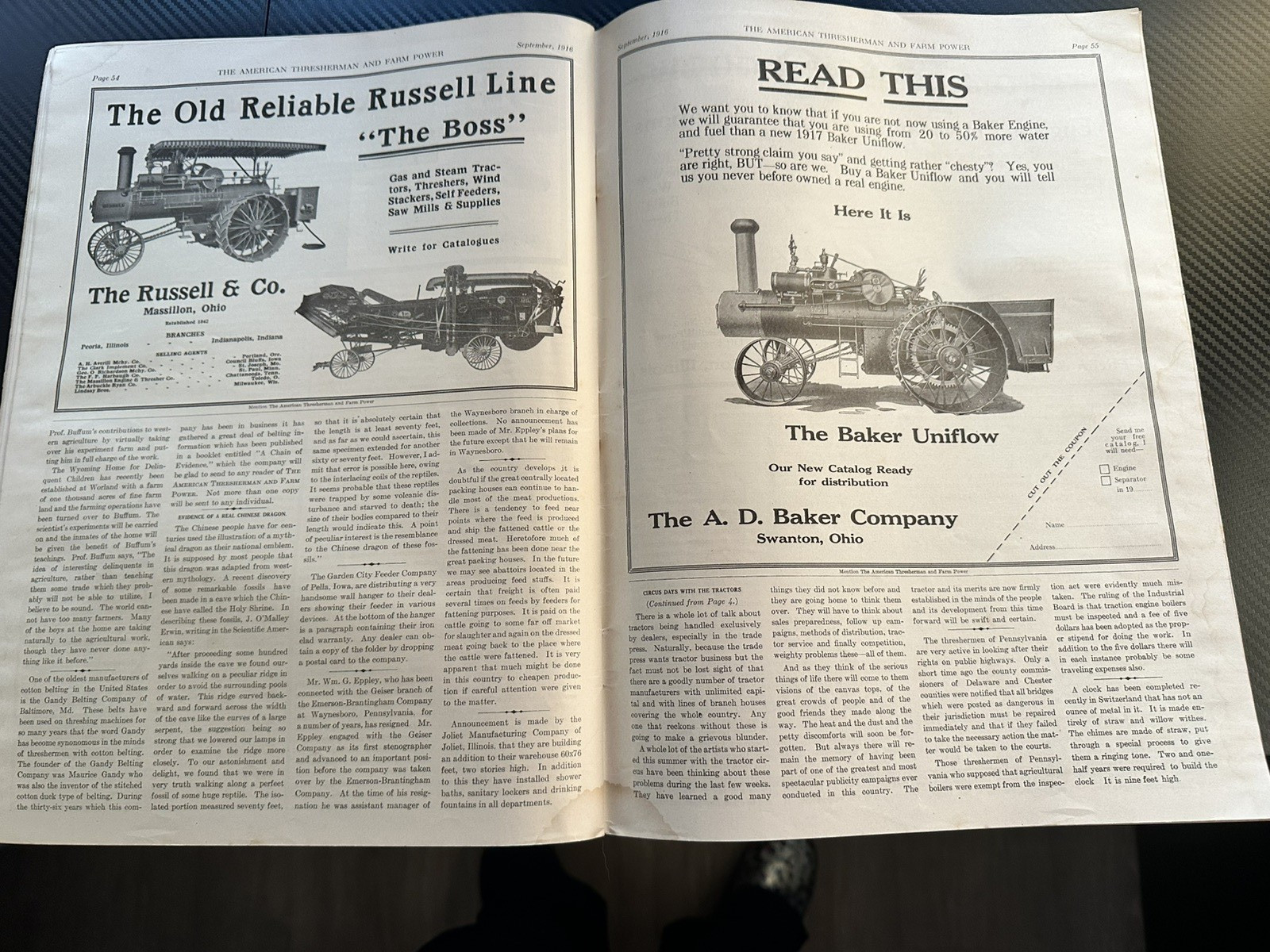 The American Thresherman and Farm Power MAGAZINE 1916 Madison, WIS Vol 19. No 5