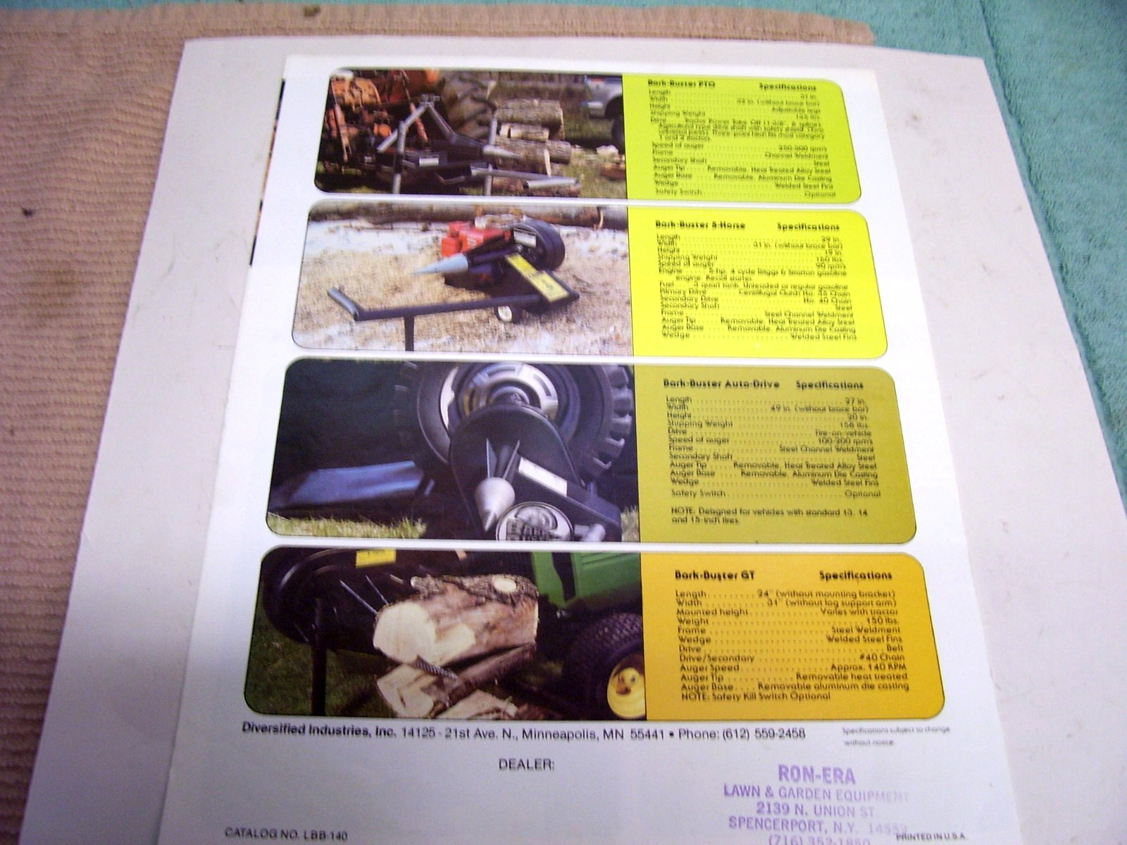 1970&rsquo;s Bark Buster Wood Splitter Brochure / Catalog