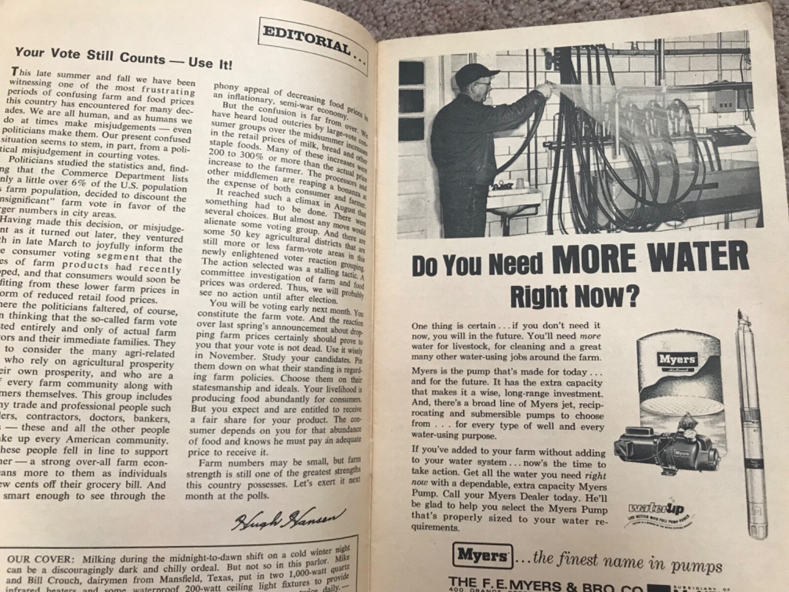 VTG. 1966 ELECTRICITY ON THE FARM EOF Magazine Electromode, McNeil Corp. Milk
