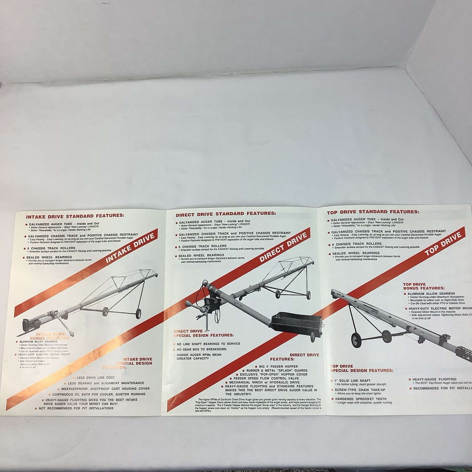 Cardinal Manufacturing Indiana Brochures 1990 Farm Equipment Portable Augers