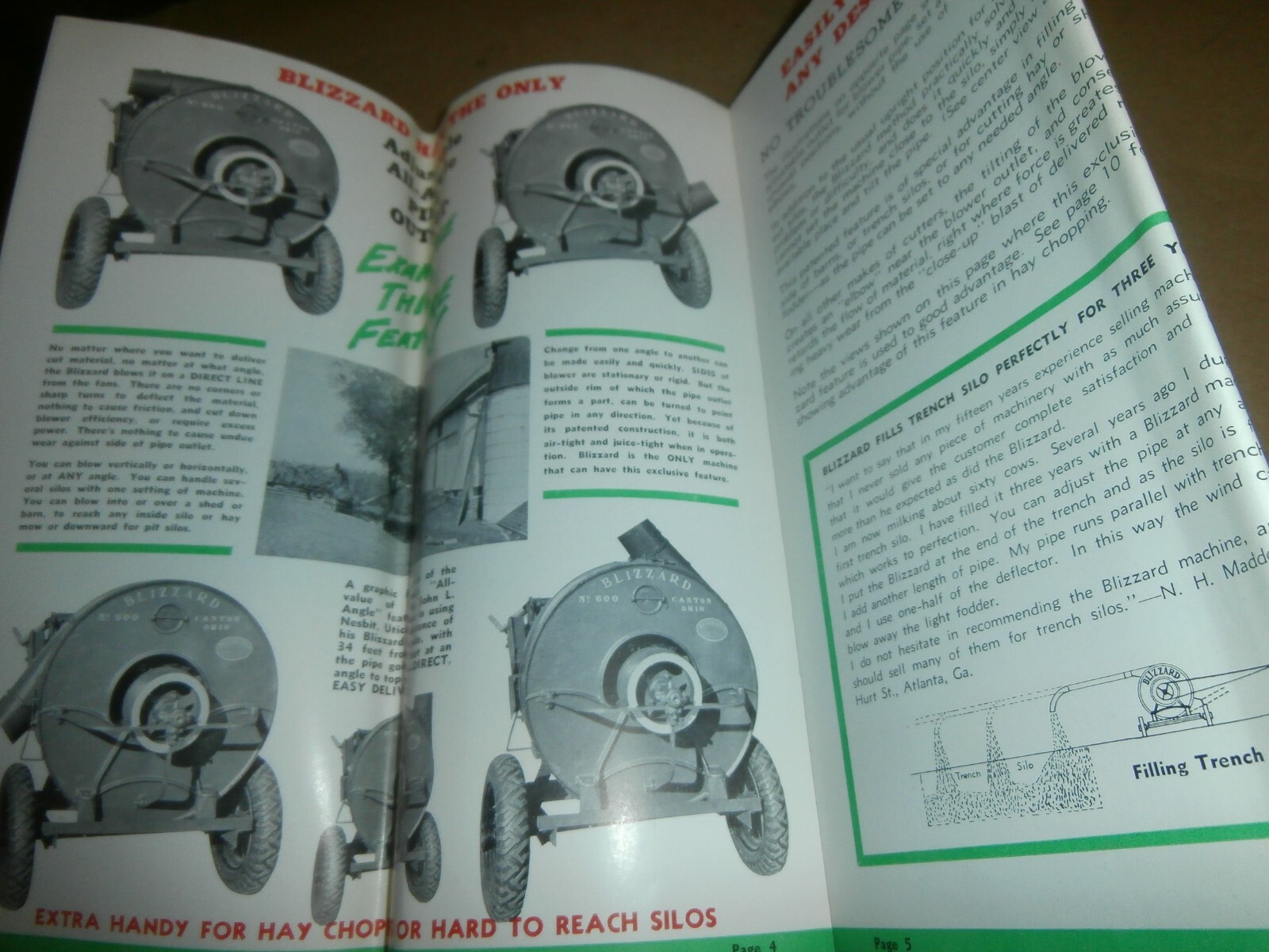 Vintage Farm Equipment Brochures Blizzard Ensilage Cutter Easy Roll Wire Winder