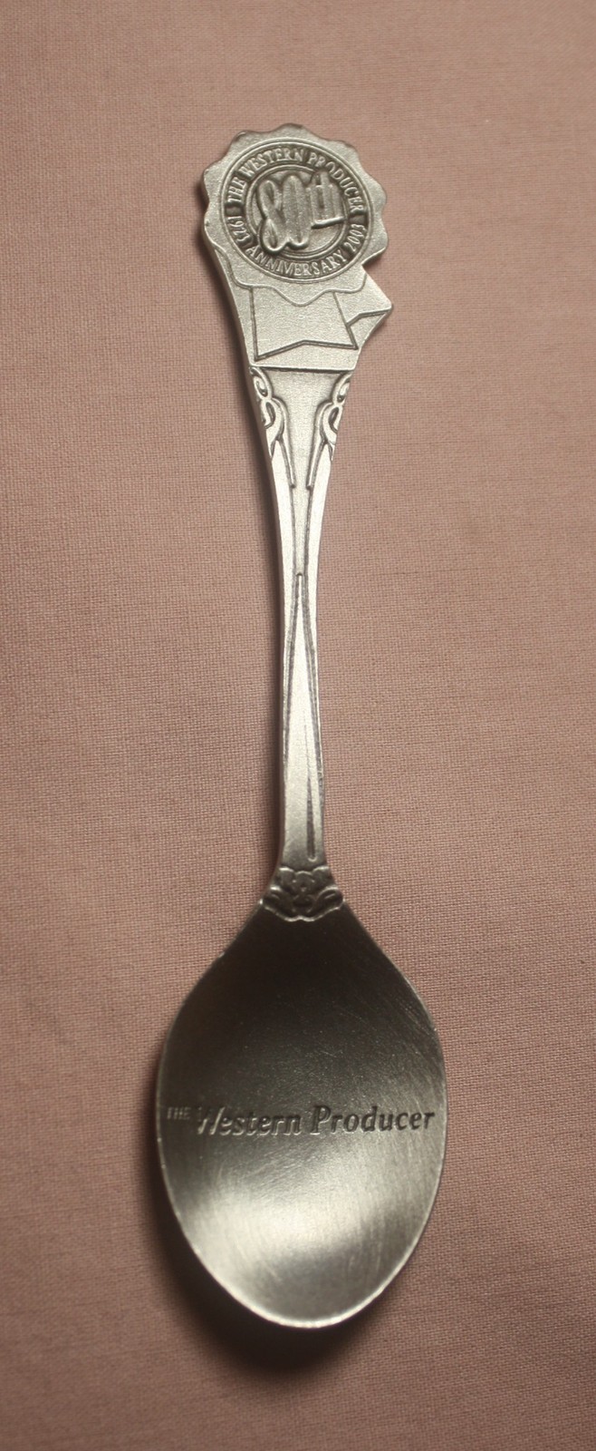 THE WESTERN PRODUCER 80TH ANNIVERSARY 1923-2003 SOUVENIR SPOON PEWTER SP-1563