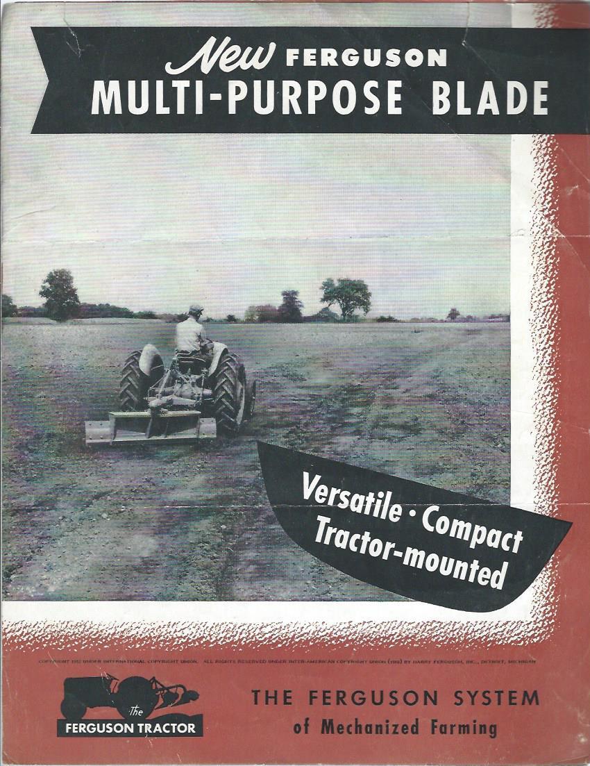 Farm Implement Brochure – Ferguson – Multi-Purpose Blade – 1952 (F3290)
