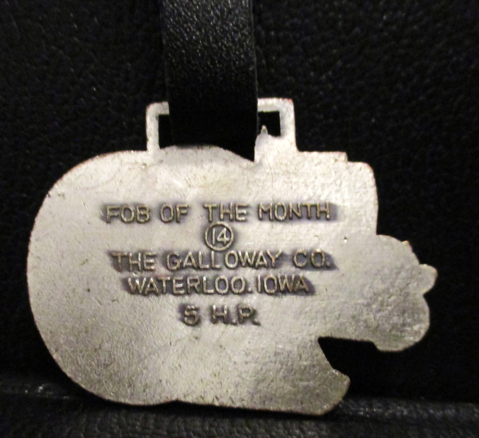 The Galloway Company Waterloo Iowa 5 HP Hit Miss Engine Pocket Watch Fob FOM 14