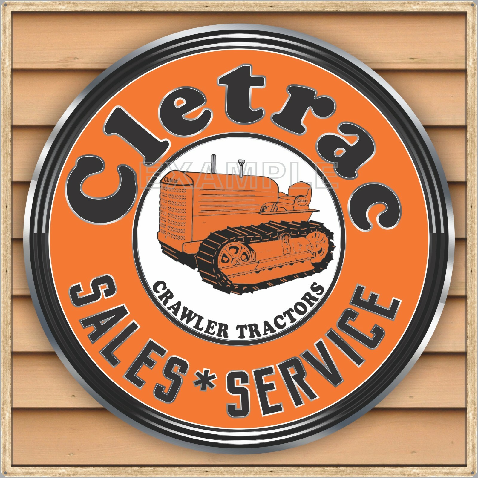 CLETRAC CRAWLER TRACTORS OLD SIGN REMAKE SQUARE ALUMINUM SIZES UP TO 36&Prime; X 36&Prime;