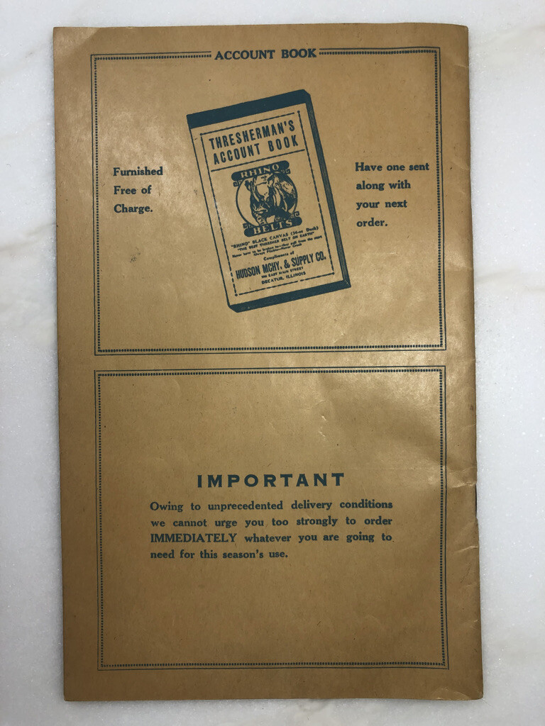 1947 Hudson FARM MACHINERY Thresher CATALOG Vintage Advertising DECATUR Illinois