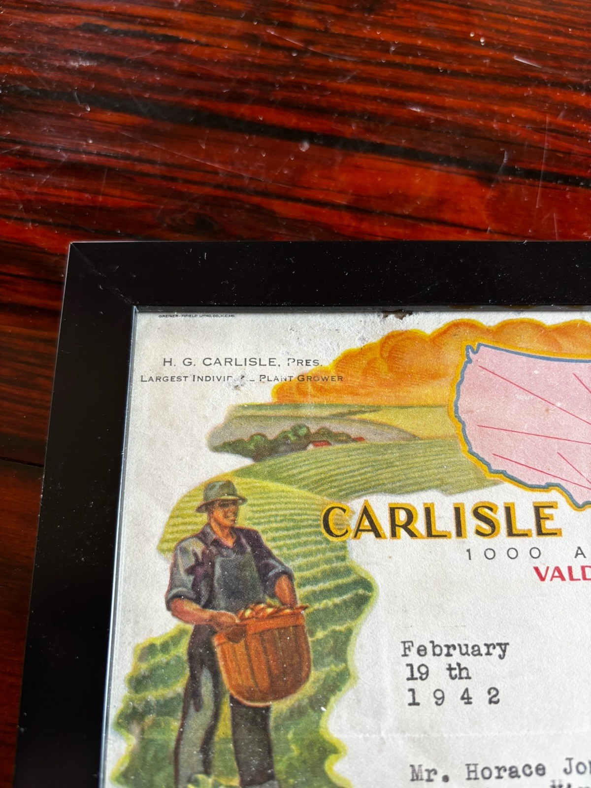 1942 Carlisle Plant Farms Valdosta GA Tomato Plants Quote to Jones Cheriton ESVA