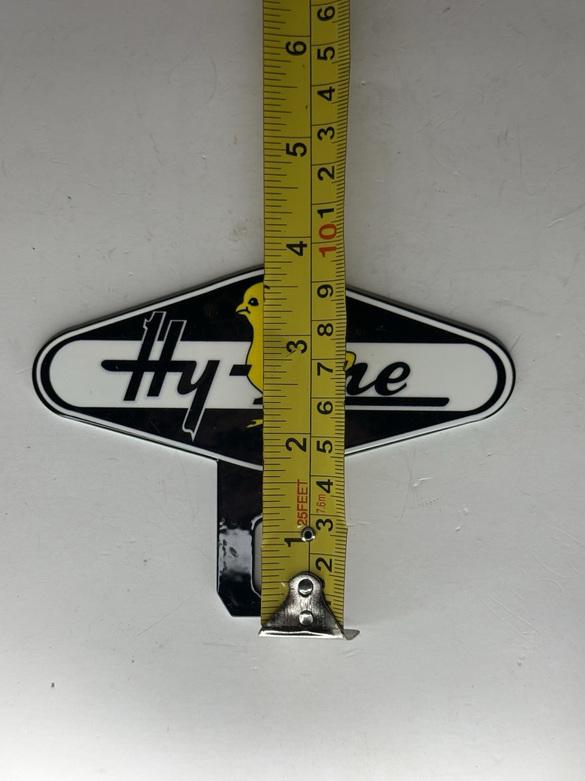 Hy-Line Feeds Advertising 5”x3 3/4” Quality License Plate Topper Thick Metal