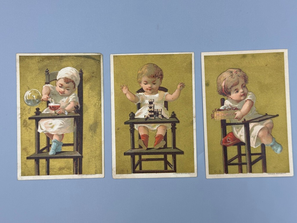 1880s Aultman Miller BUCKEYE MOWER Farm Advertising Trade Cards AKRON Ohio