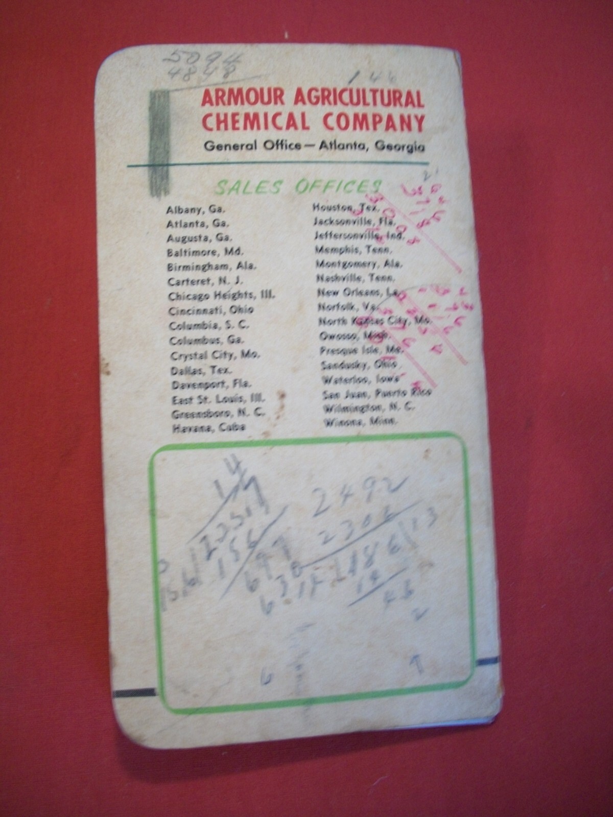 1960-1961 Collectable Armour Fertilizers Memo Book