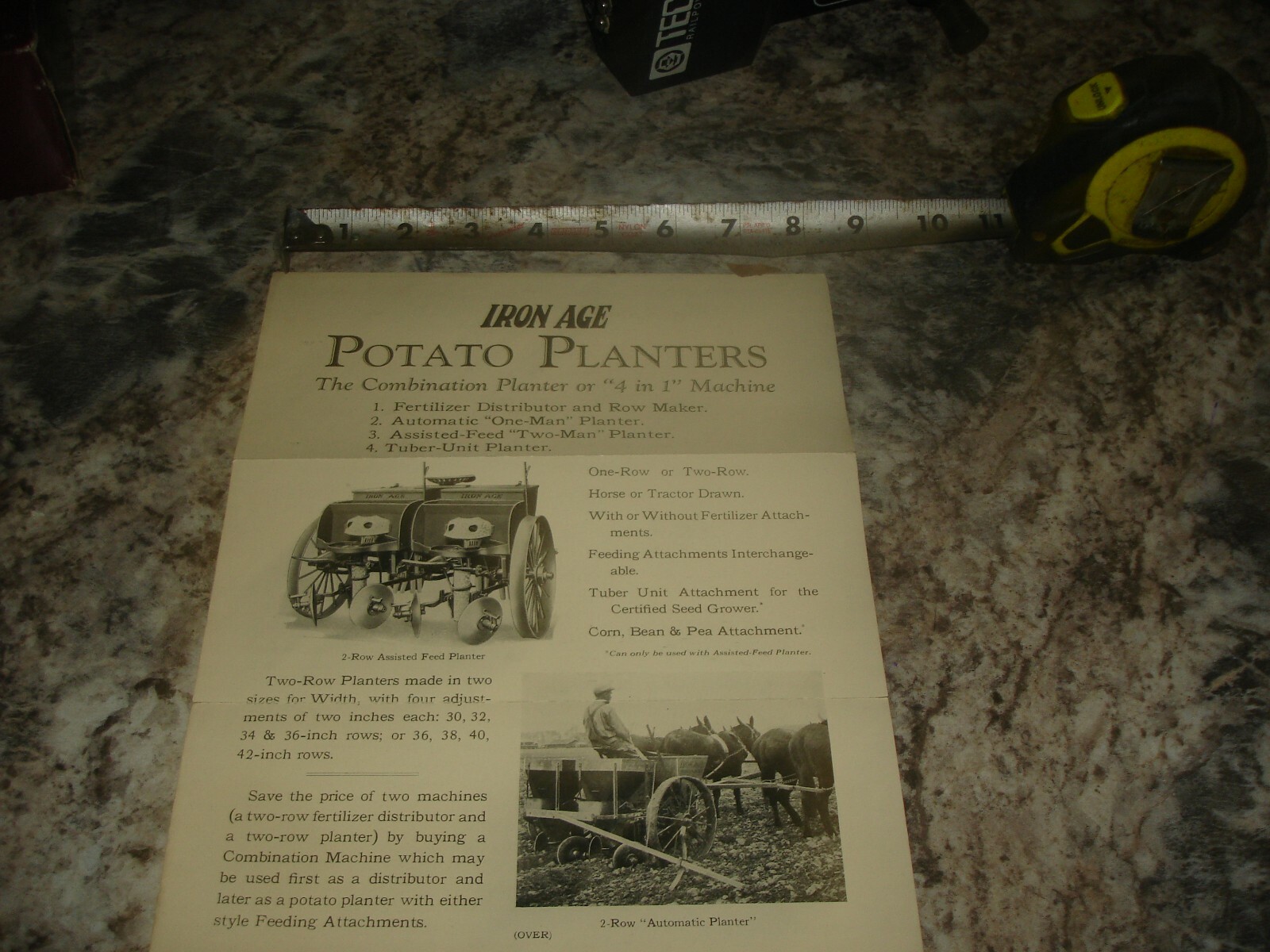 Vintage Iron age potato planters Fred H Bateman co ad brochure Old antique