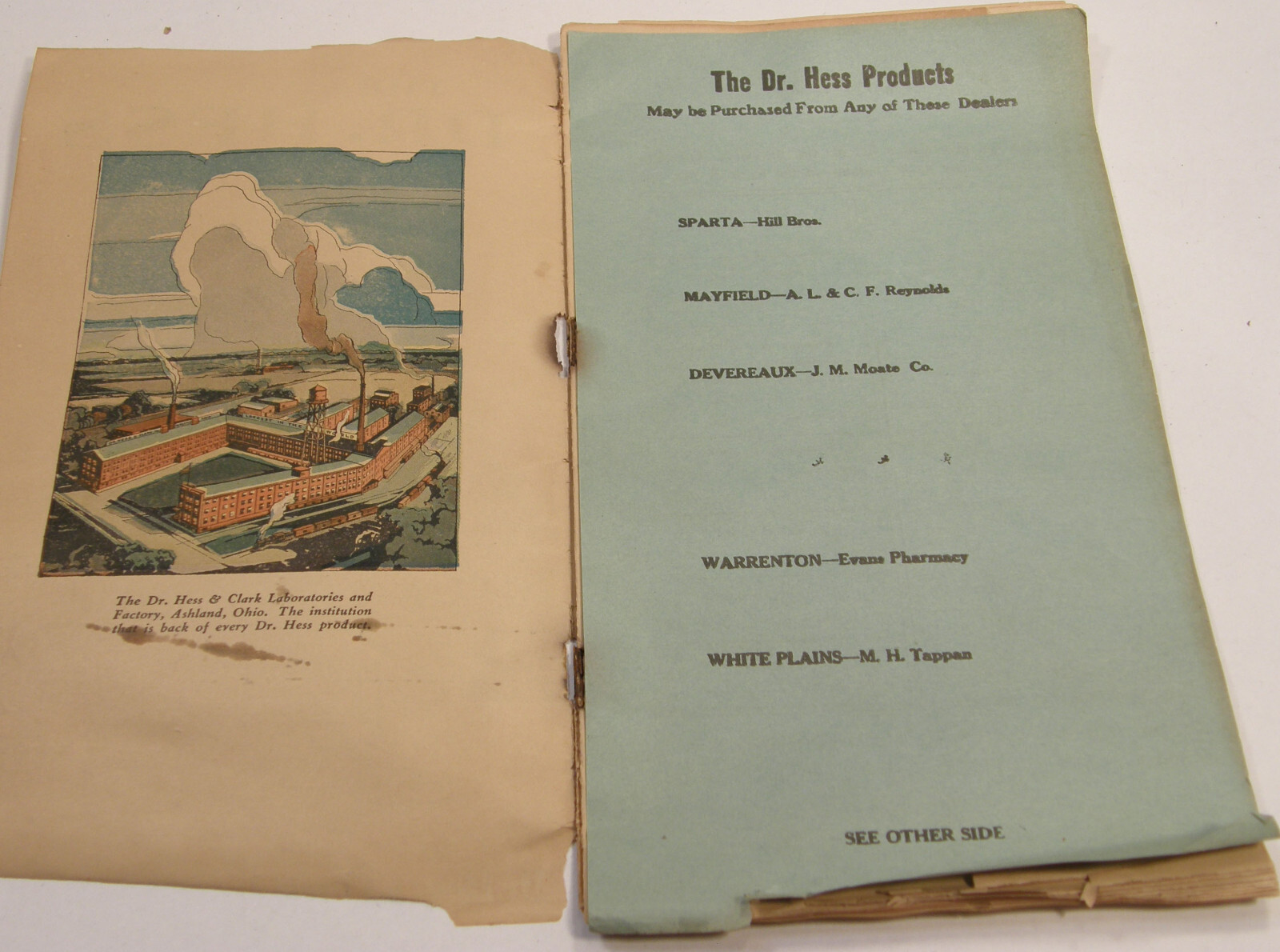 VINTAGE 1927 DR HESS CATALOG ASHLAND OHIO LIVESTOCK POULTRY PIGS COWS REMEDIES