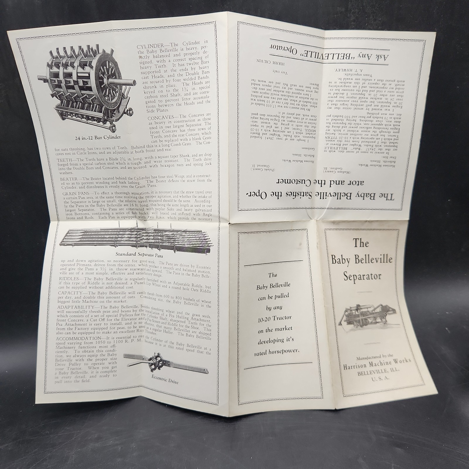 Baby BELLEVILLE THRESHING Brochure – HARRISON MACHINE WORKS – Farm Advertising