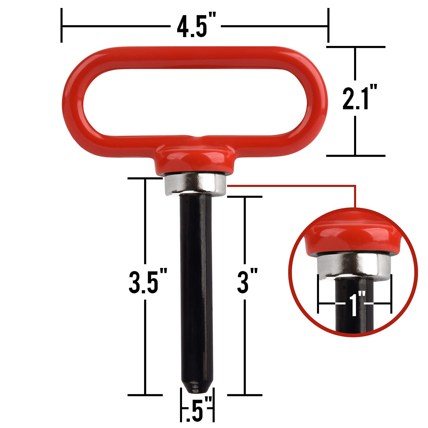 Mission Automotive Magnetic Trailer Hitch Pin 4mm x 25mm Red Neodymium One Hand