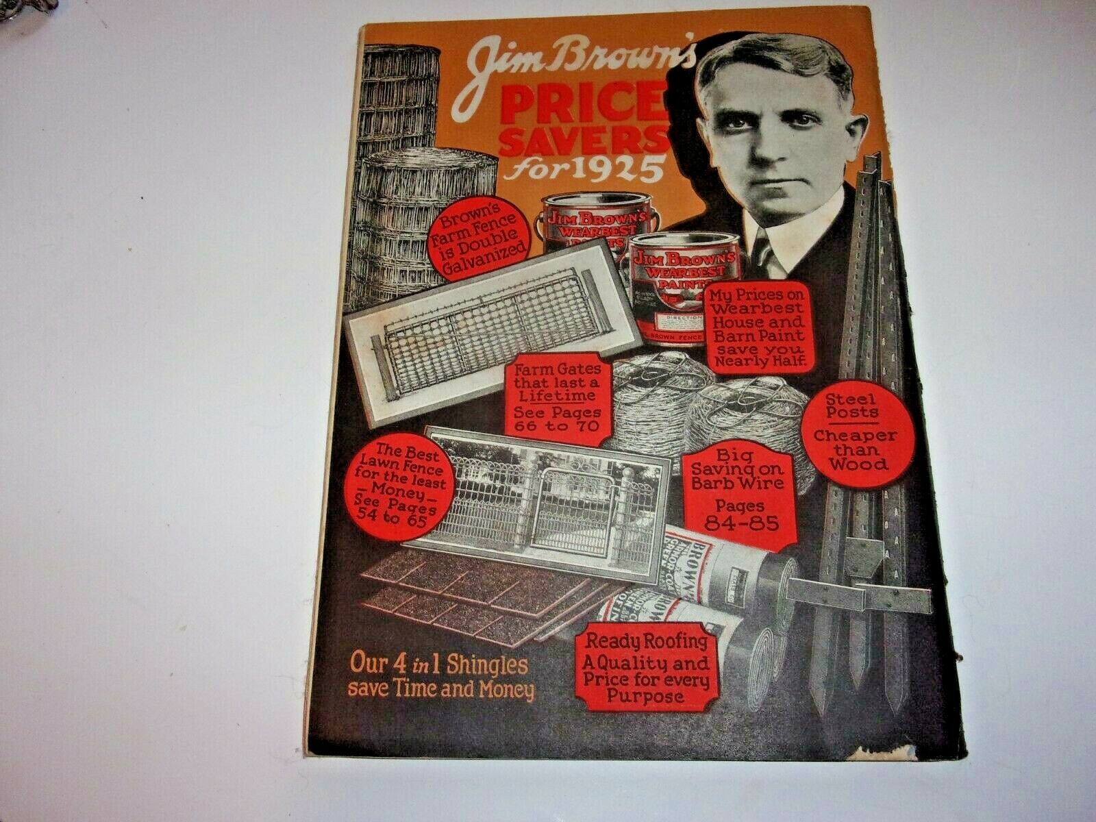JIM BROWN&rsquo;S 1925 BARGAIN BOOK CATALOG BROWN&rsquo;S FENCE & WIRE, CLEVELAND, OHIO