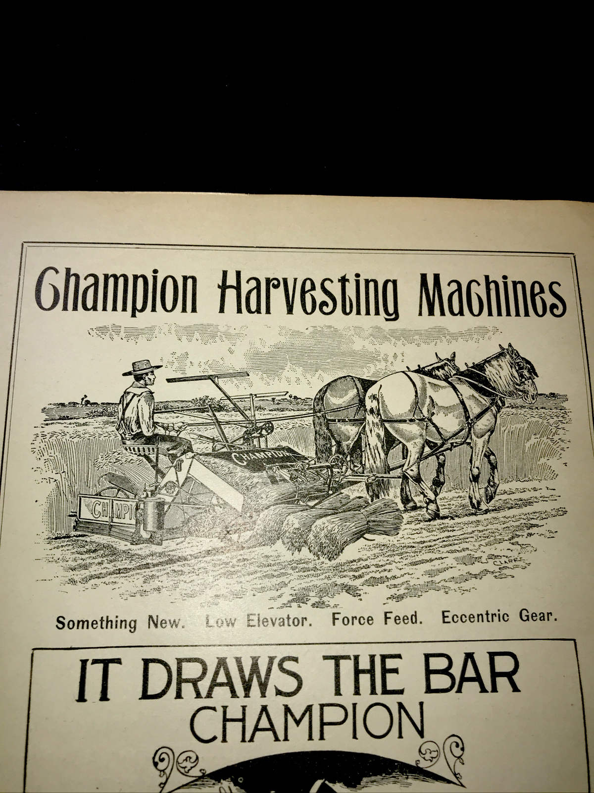 1898 Champion Harvesting Machines Farm Advertising – Kansas City – Missouri