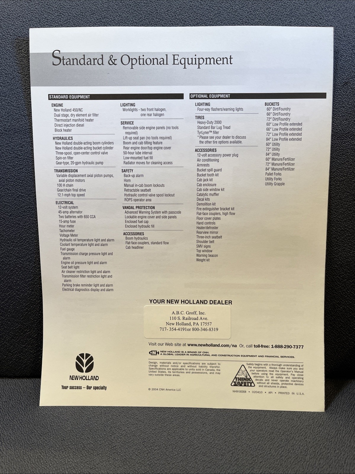 New Holland LS190 Skid Steer Sales Brochure