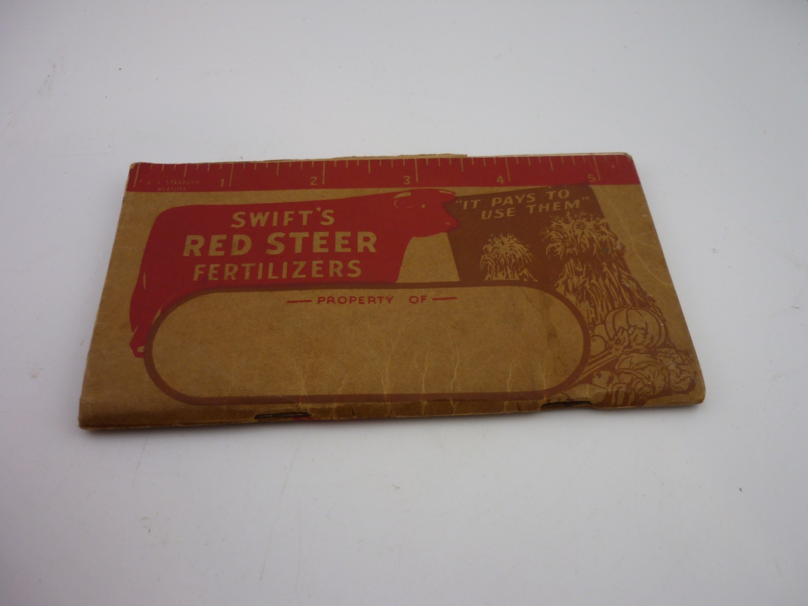 1946 Swift&rsquo;s Red Steer Fertilizers Pocket Book Farm Advertising Memorandum