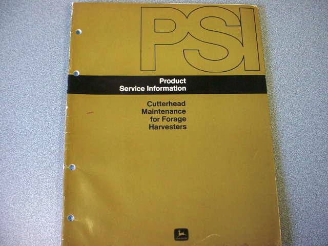 John Deere PSI Manual for Cutterhead Maintenance for Forage Harvesters