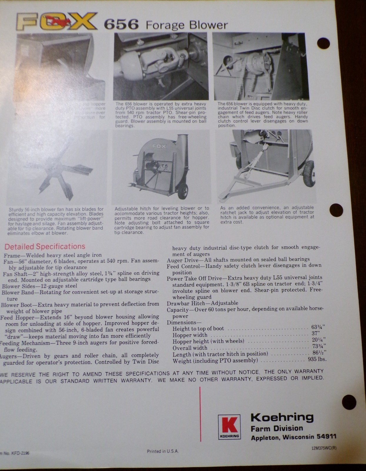 Fox Brady Shredders, Plow, Blower Sales Brochures, 4 items