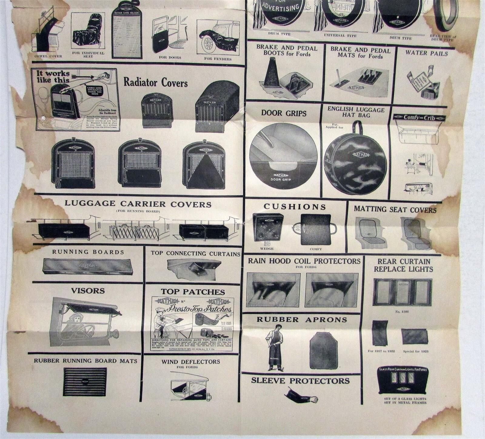 1910s Nathan Novelty Automotive Fabric Specialties Tops Straps Slip Cover poster