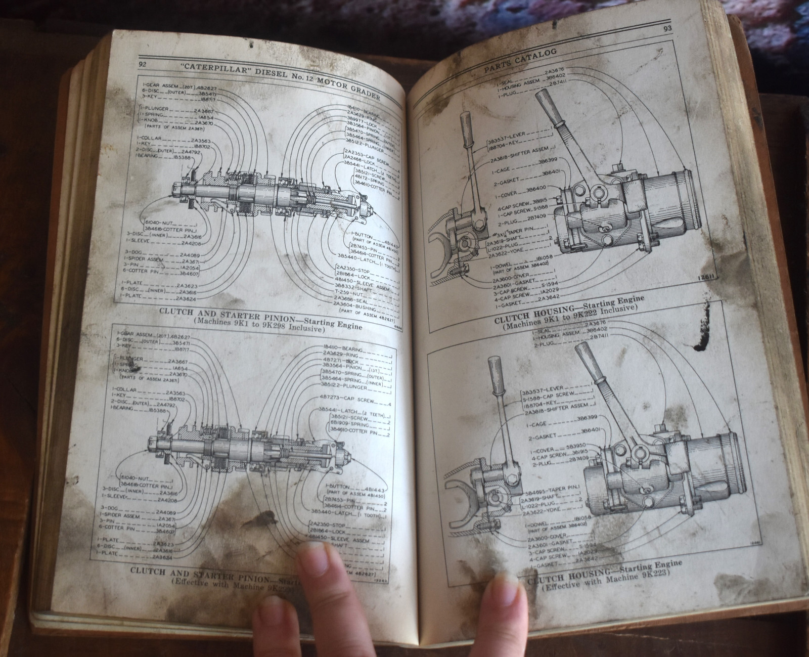 1943 Caterpillar Diesel No 12 Motor Grader Master Parts Catalog Book
