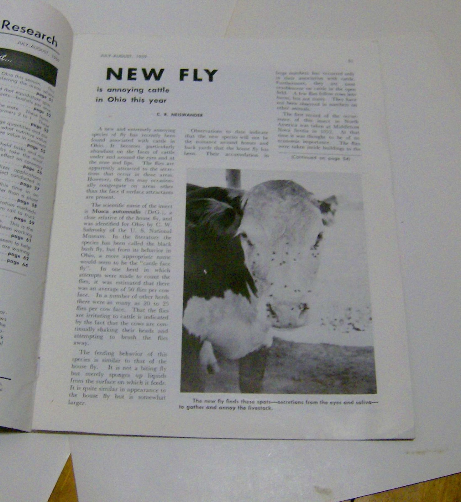 vintage 1959 AGRICULTURAL magazine OHIO FARM & HOME RESEARCH farming newsletter