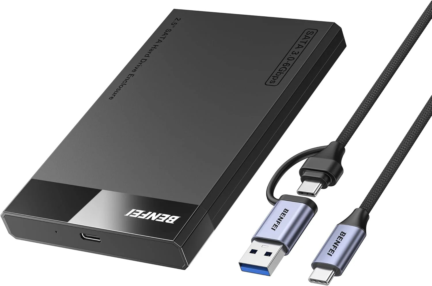 BENFEI 2.5 Inch SATA to USB Tool Free External Hard Drive Enclosure (6Gbps, Opti