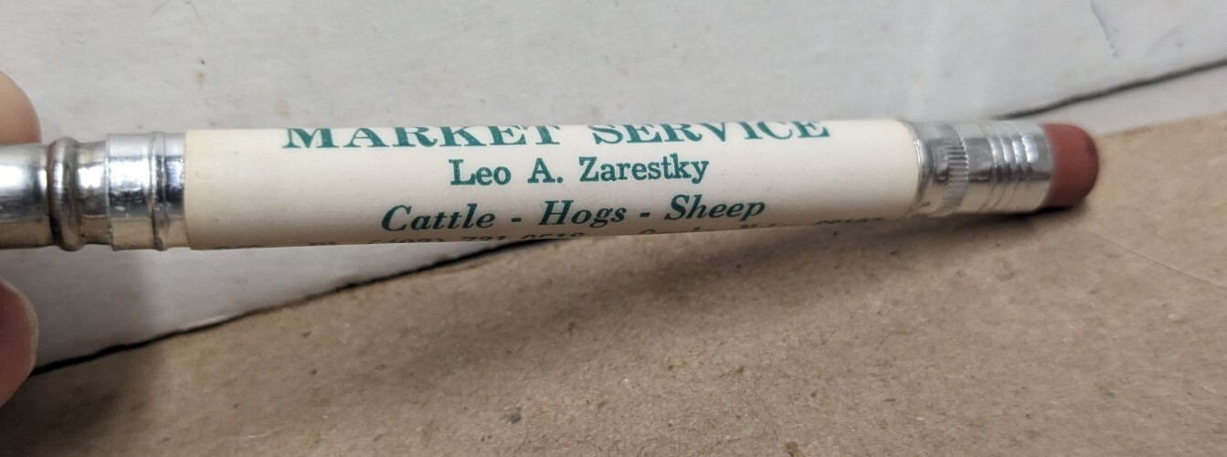 Vintage Ralston Livestock Market Service Omaha NE Bullet Pencil Leo A. Zarestky