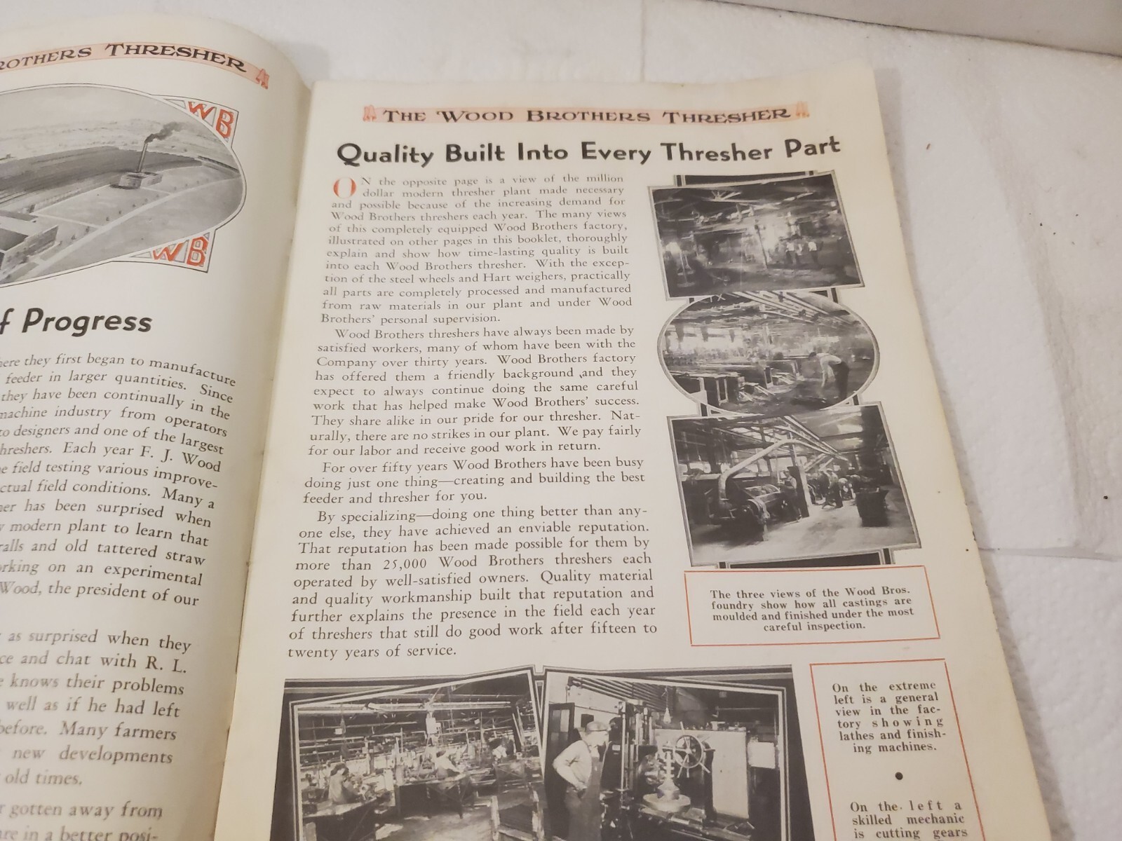 Sales brochure wood Brothers thresher company des moines iowa grain thrashing