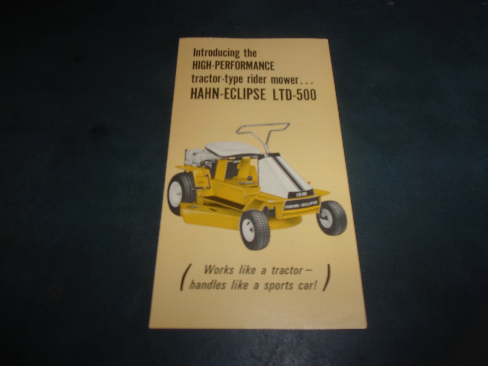HAHN-ECLISPE POW-R-BOY 200/LTD 500 RIDING MOWER BROCHURE *** VINTAGE ORIGINAL