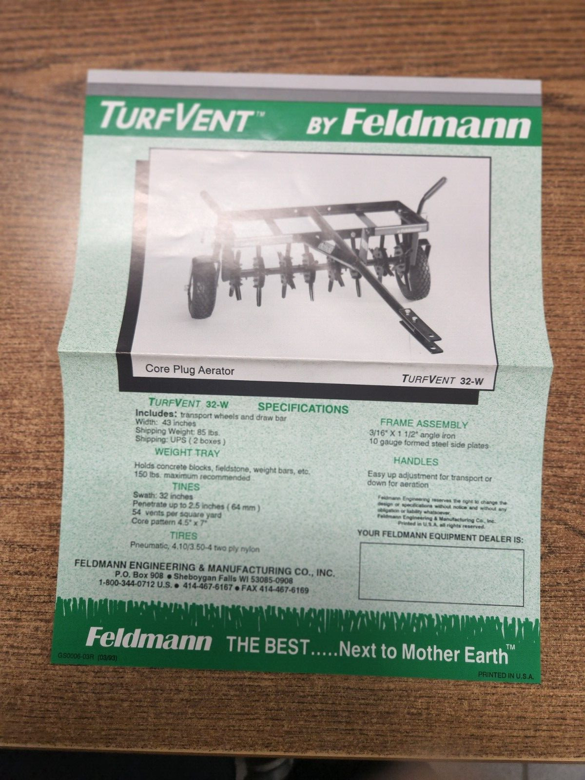 Feldmann advertising: Portable Augers, Aerator Manual, and the Devil Stick