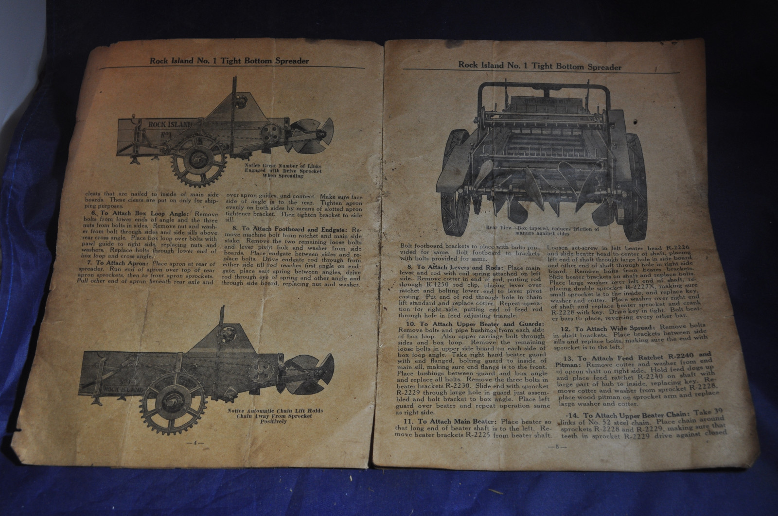1929 Rock Island #1 TIght Bottom Spreader Repair List and Directions