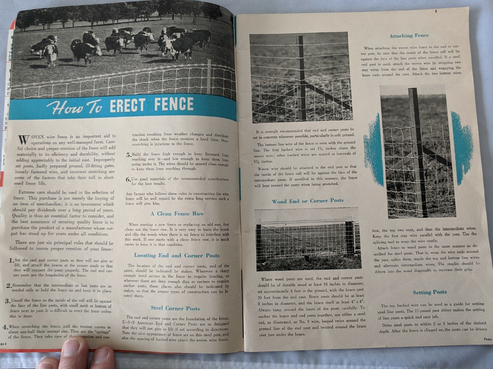 1944 USS Farmer&rsquo;s & Rancher&rsquo;s Handbook – Catalog Steel Products Fence Roof Nails