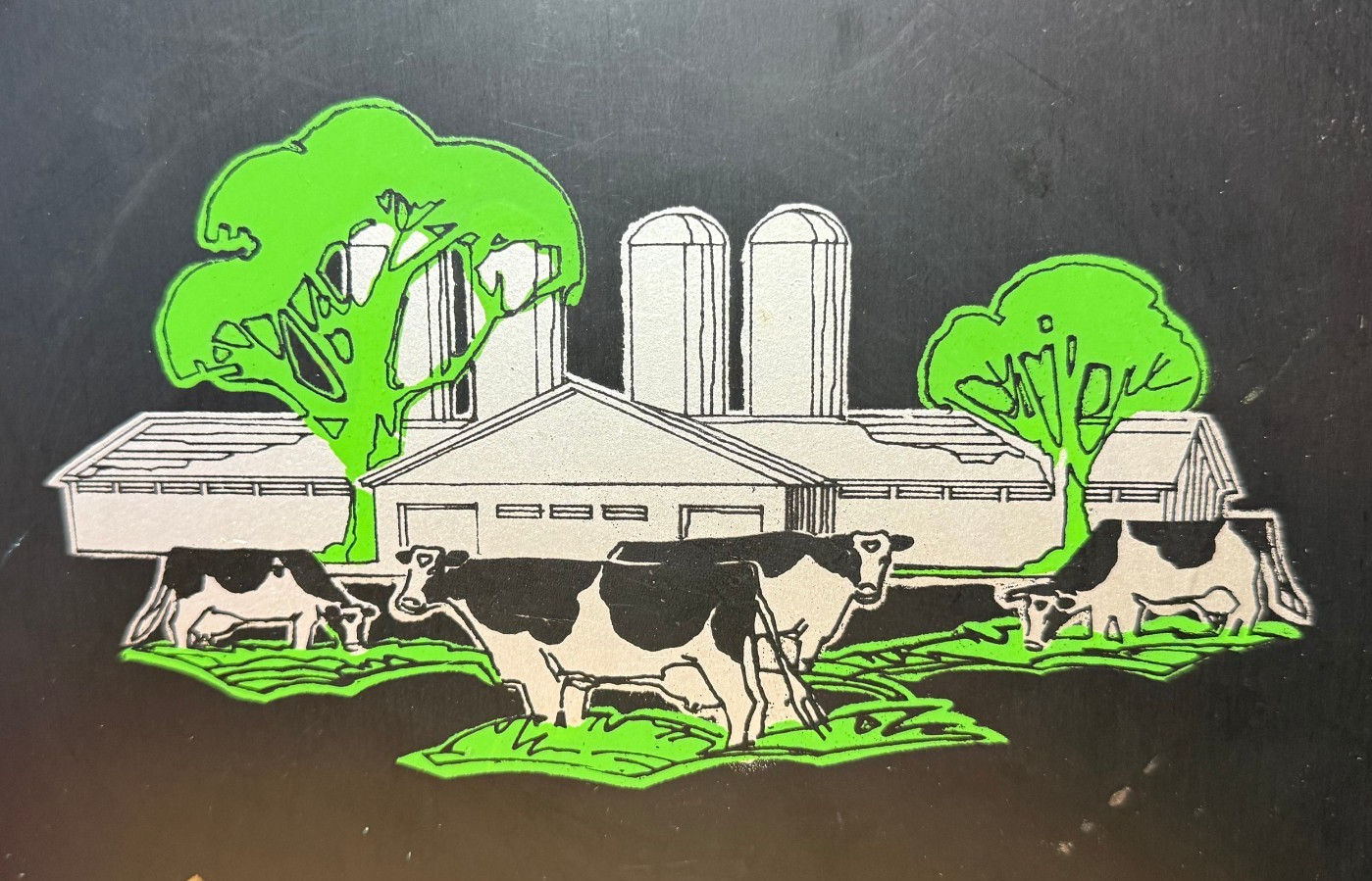 AGWAY 1972 Tin Metal Serving Tray Farm & Cows BEST WISHES FROM YOUR GOOD FRIENDS
