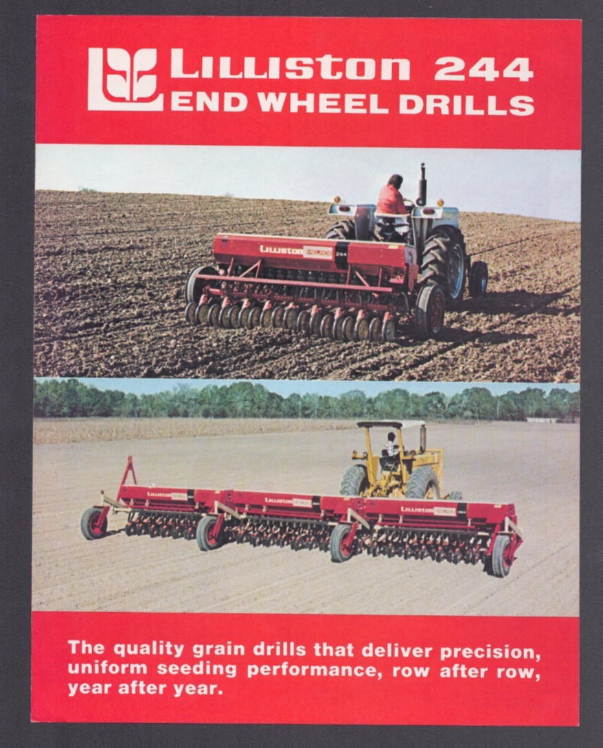 Lilliston 244 End Wheel Drills Albany Georgia Specification Brochure