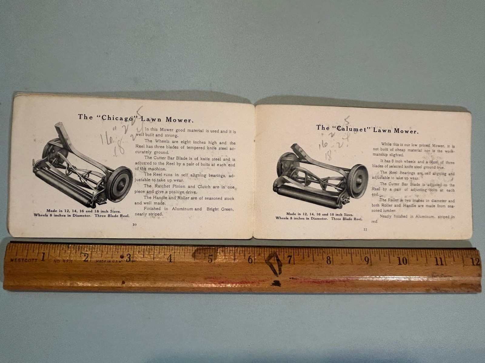 W & B Lawn Mower catalog by Whitman & Barnes 1910 sales brochure with info.