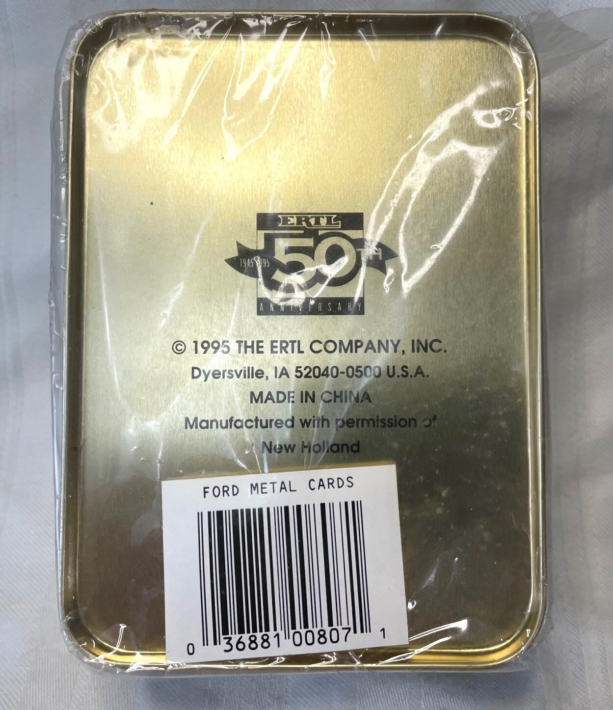 1995, ERTL 50th Ann., Harvest Heritage 6 Collector Cards In **UNOPENED** Tin