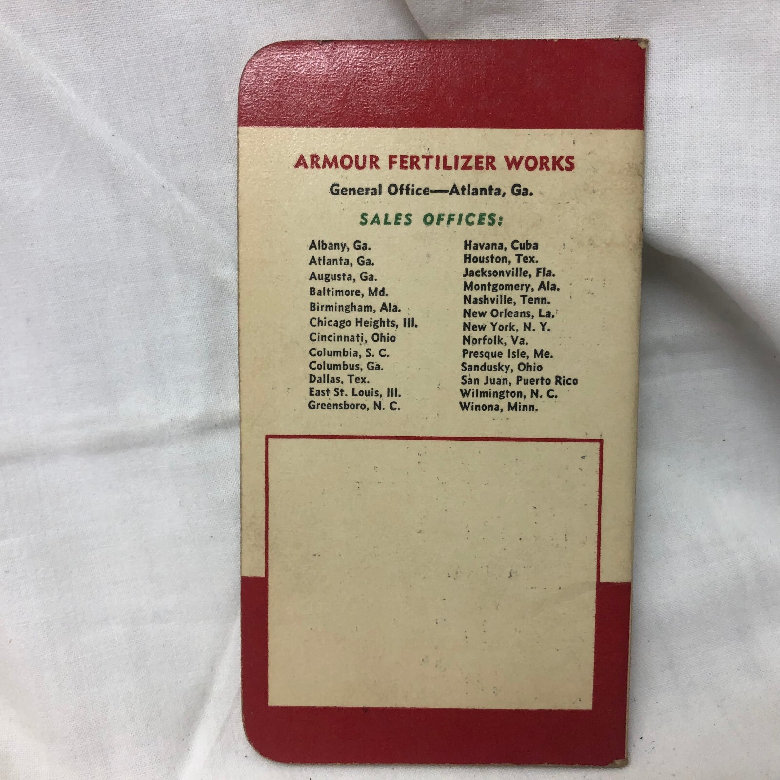 Vintage 1952 Armour&rsquo;s Advertising Pocket Notebook
