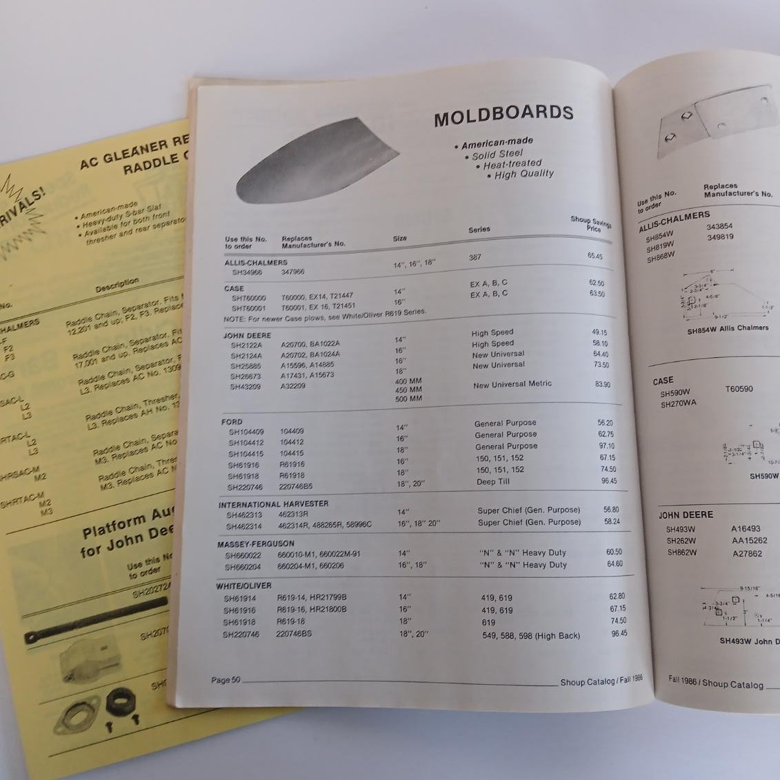 Shoup Manufacturing Company Fall 1986 Catalog Tractor Parts Kankakee IL. Farming