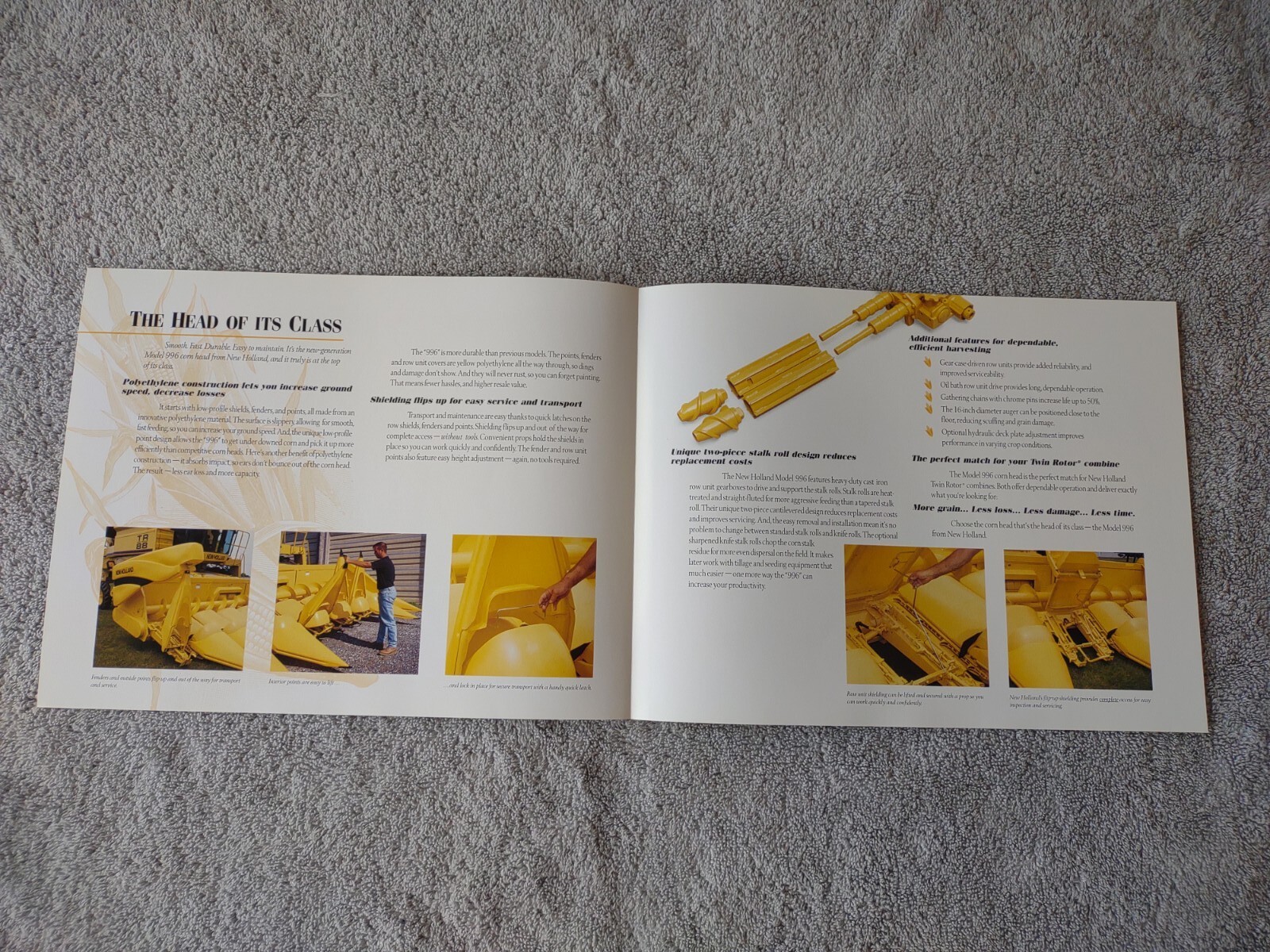 New Holland 996 Corn Head Sales Brochures. Lot Of 15.