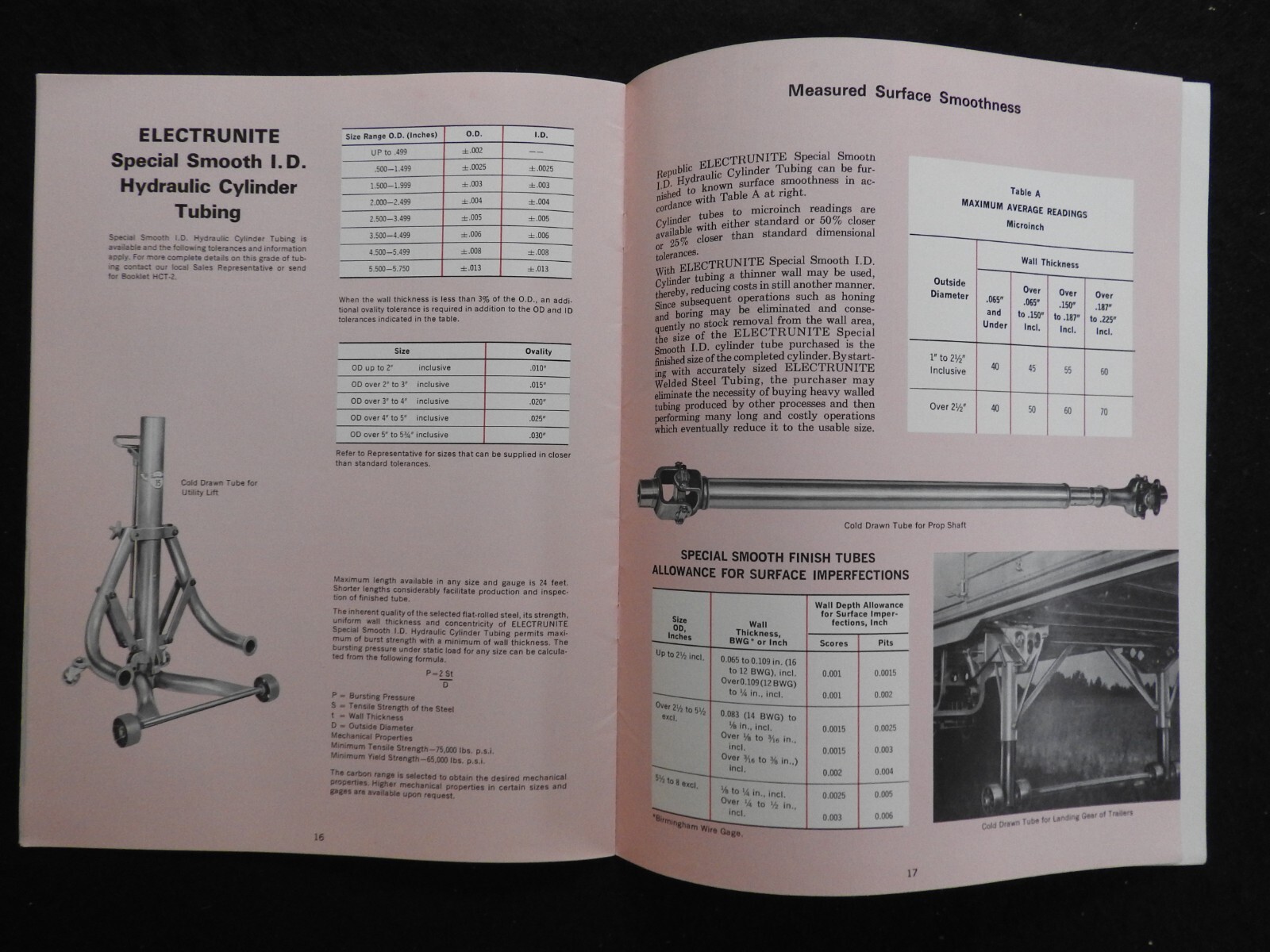 1961-67 Republic Steel Electrunite Steel Tubing Engineering Catalogs Sign Letter