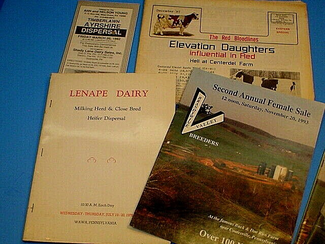 (15) 70&rsquo;s 80&rsquo;s 90&rsquo;s HERD DISPERSAL COWS HEIFERS CATALOG OXFORD~KENNETT SQUARE PA