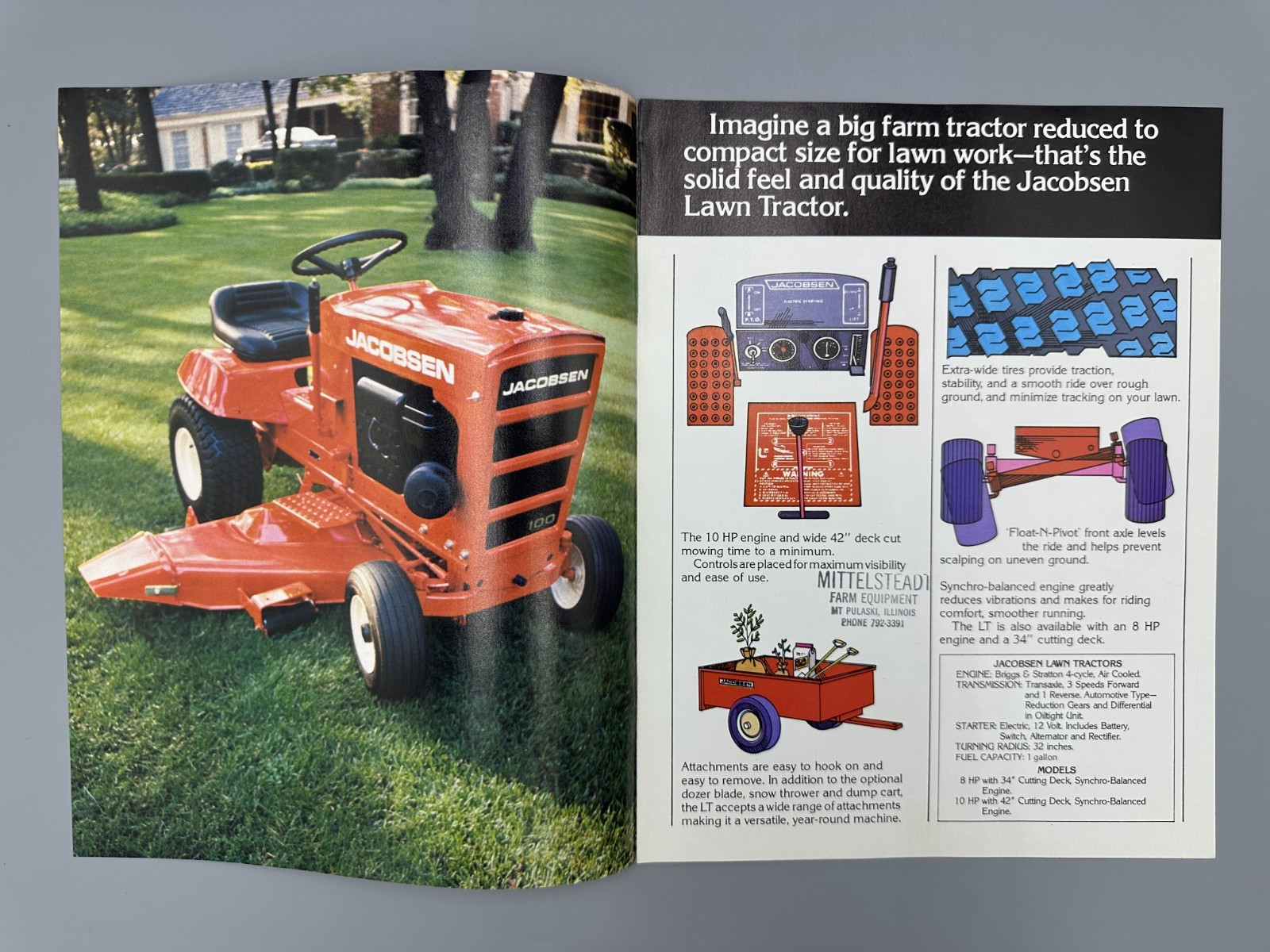 1977 JACOBSEN GARDEN TRACTORS Riding Mower Advertising Catalog Vintage