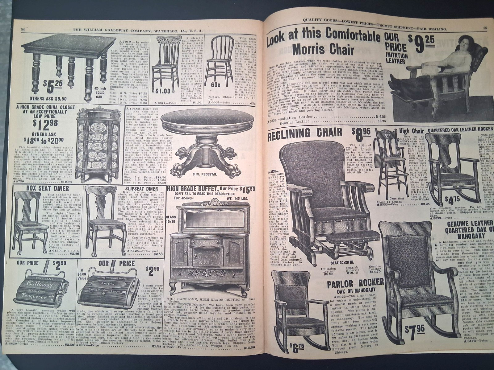 1915 Galloway Bros Iowa Catalog Farm Engines Cast Iron Stoves Clothes Color