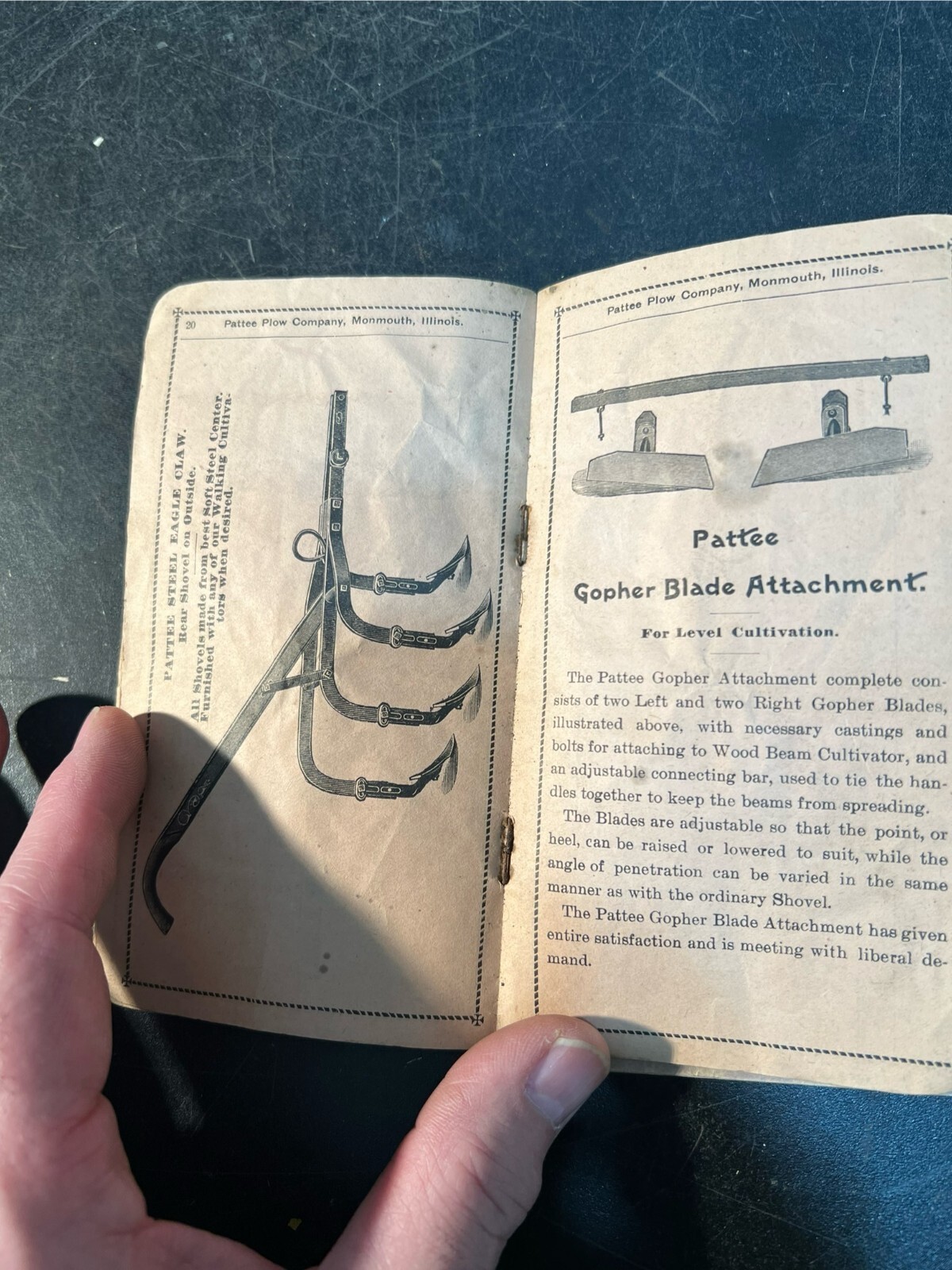 1900-1901 2 Horse Walking Cultivator booklet, PATTEE PLOW Co. Monmouth IL