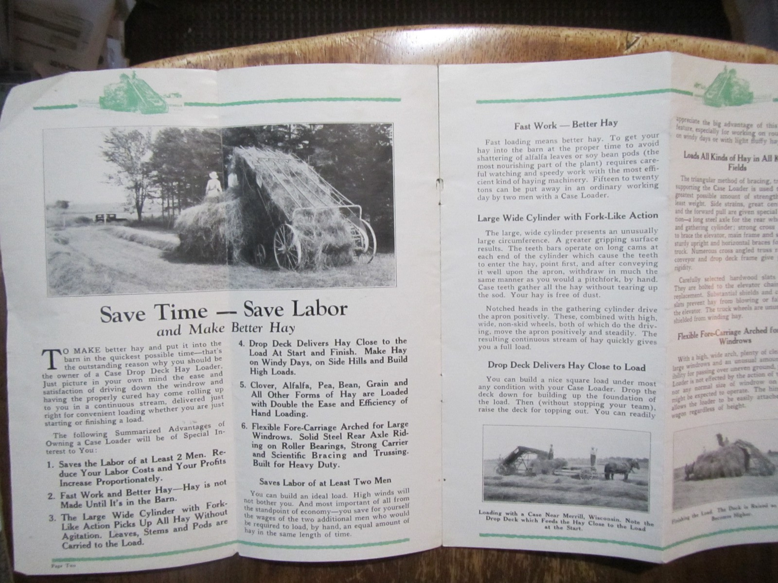 Case Osborne Grain Binder Hay Loader Sales Brochure Lot of 2 Original Fold outs